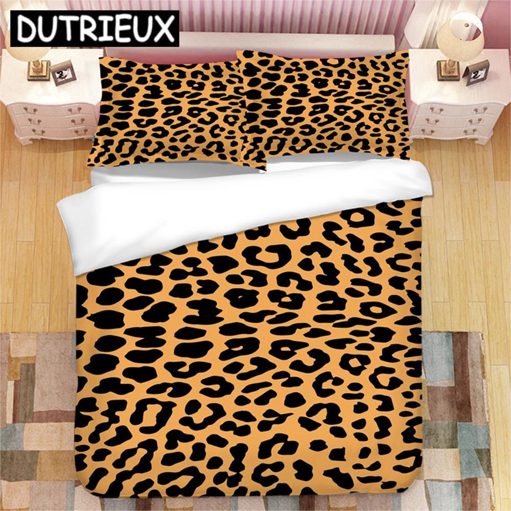 

2023 New Leopard Print 3D Printed Bedding Set Duvet Covers Pillowcases Comforter Bedding Set Bedclothes Bed Linen 02 (135x200cm)