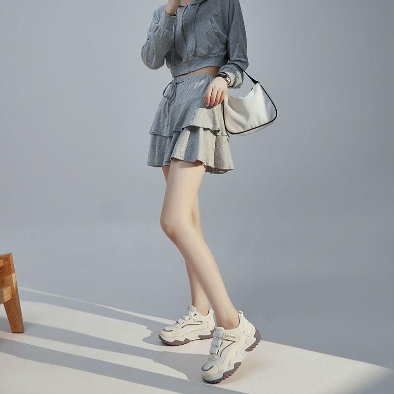 2025 New Explosion Thick-soled Leisure Sports Lightweight Lace-up Dad Shoes Show High Internet Celebrities Small Versatile Color Matching