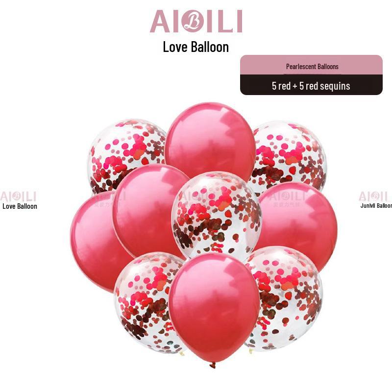 Metallic Sequin Balloon Set for Birthdays, Valentine's Day, and Weddings
