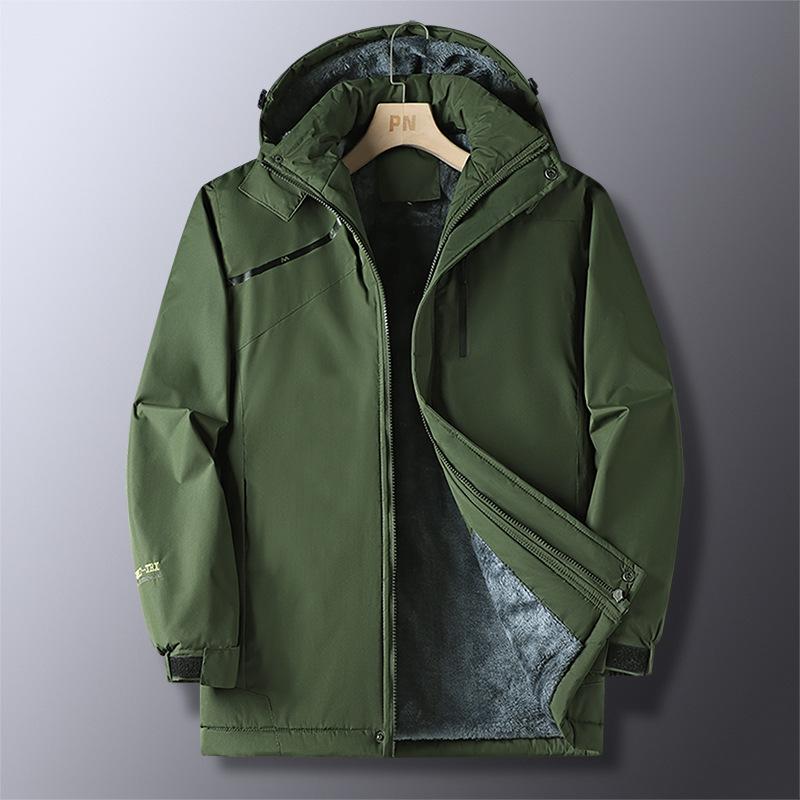 

2025 зимняя защита от холода повседневная ветрозащитная мужская мода воротник-стойка утолщенная мужская одежда утолщенная теплая куртка L