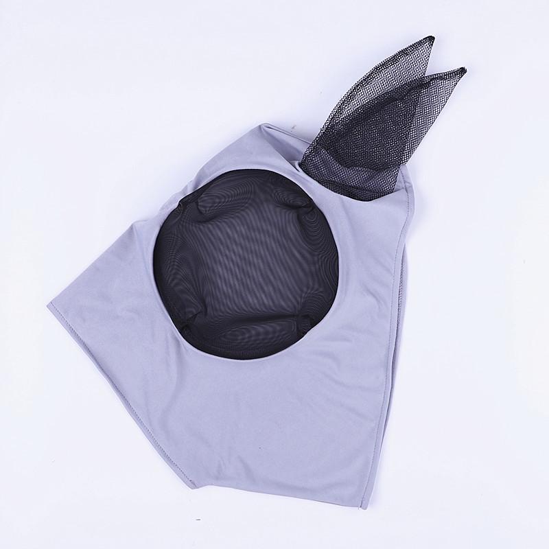 

Маска от мух и комаров для лошадиного лица и солнцезащитная маска - Экипировка для головы для верховой езды. One Size серый