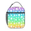 Rainbow Tooth Pattern Resuable Lunch Boxes Waterproof Teeth Cooler Thermal Food Insulated Lunch Bag Kids School Children