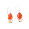 Carnelian Gemstone 925 Sterling Silver Jewelry Handmade Tear Drop Earrings 1.5" EE-162-20