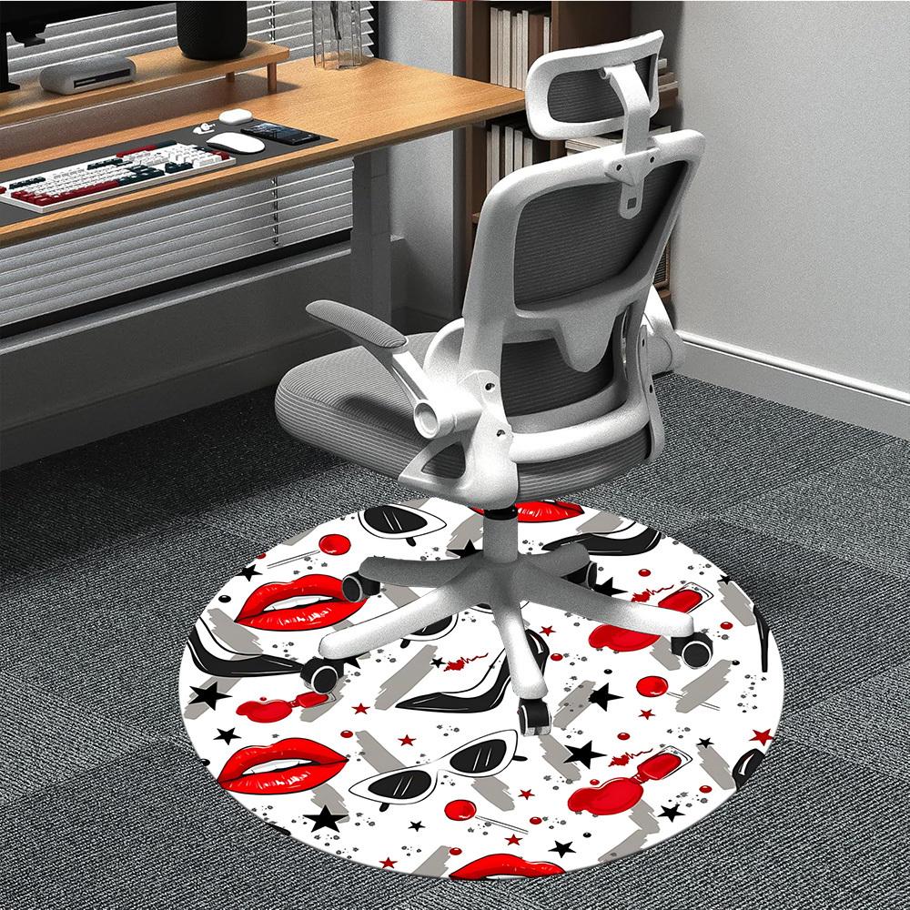

1pc Fashion Accessories Chair Carpet for Office, Round Polyester Mat, Indoor Decor for Office, Washable Non-slip Carpet yy251219022 80cm by 80cm