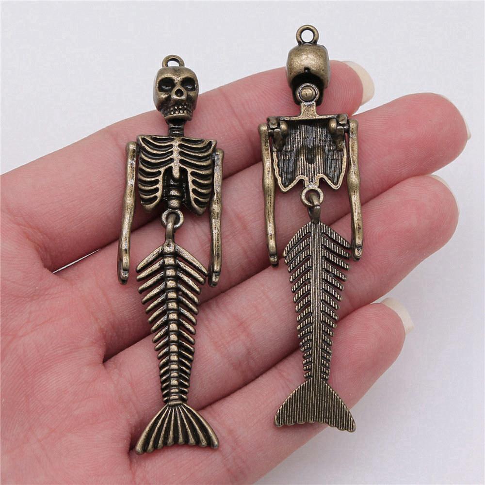 

Charms Mermaid Pendants Kids Jewelry Materials QC081 A24-2pcs-18x74mm