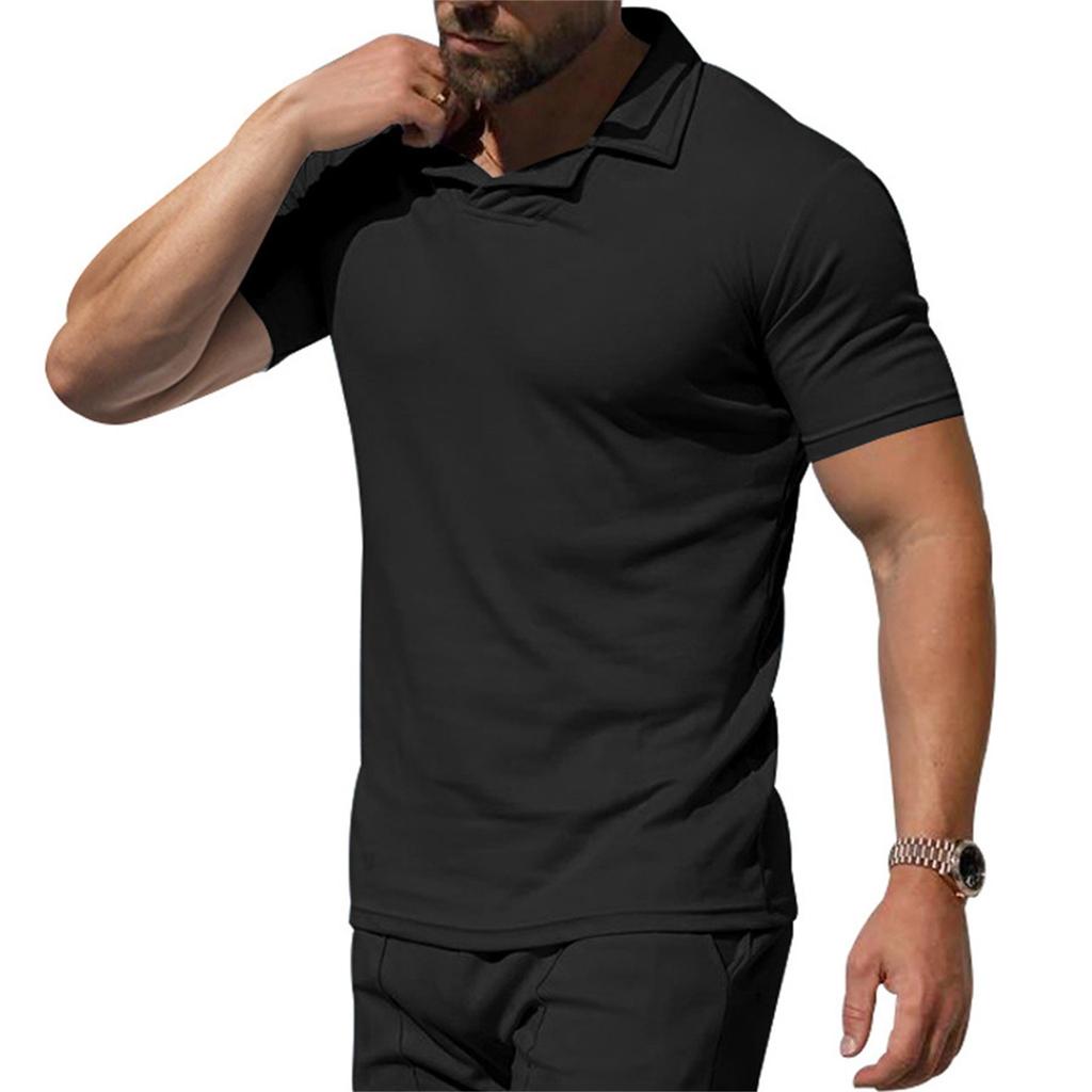 Men's Loose And Casual Solid-color Short-sleeved Shirt Top