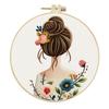 1Pc Girl Pattern Embroidery DIY Craft Fabric Material Kit Creative Craft Needle and Thread