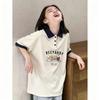 Girls' Summer Pure Cotton Polo Shirt - Sweet Lapel Short Sleeve Top for Medium and Large Children