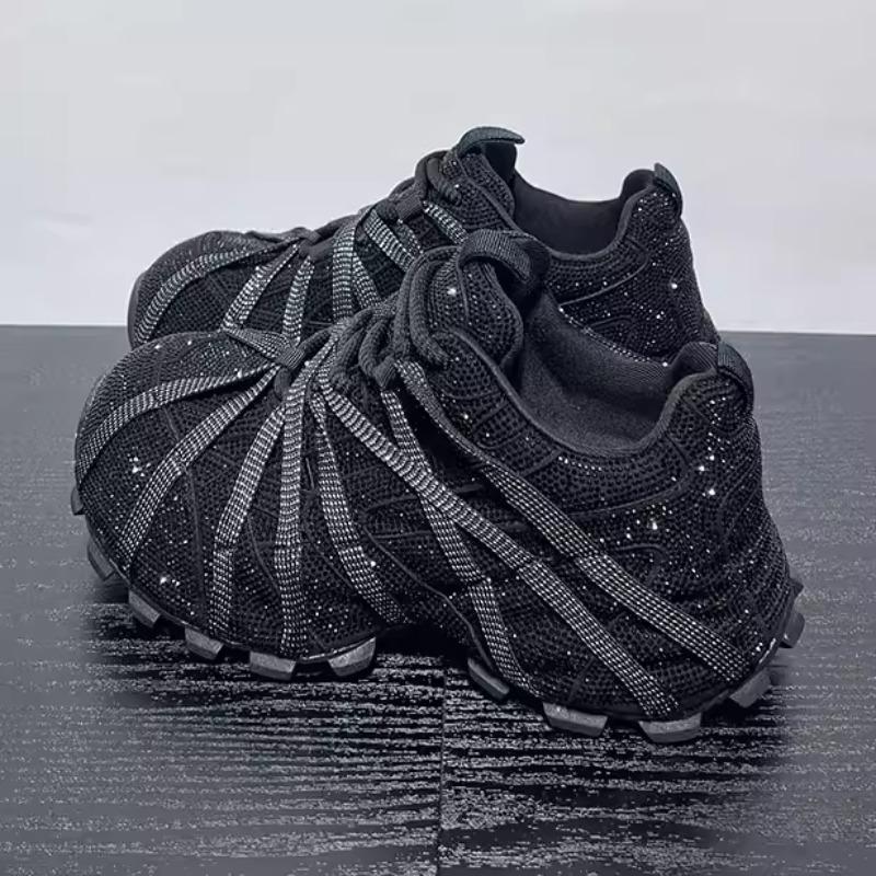 Women's 2026 New Platform Casual Shoes Fall Fashion Rhinestone Sneakers