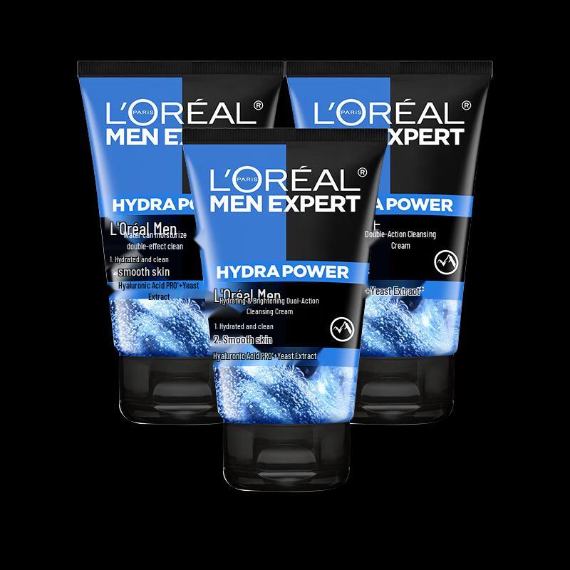 L Oréal Men Expert Hydra Energetic Double Effect Cleanser - 3 x 100ml