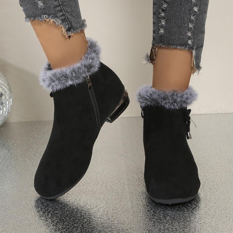 

Fashion Flat Fleece Warm Cotton Boots for Women Winter Thickened Cotton Shoes 41 чёрный