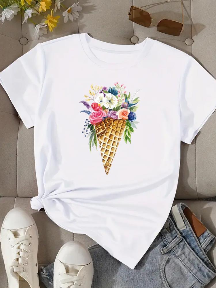 (Asian Size) love trend cute 90s Woman Print Tee Top Women Clothing T Shirt Fashion Female Short Sleeve Graphic T-shirts