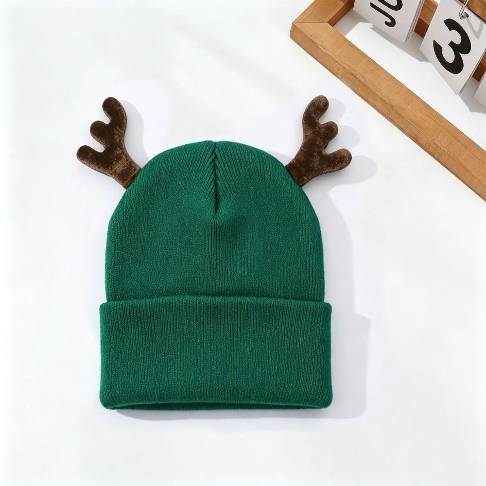 Soft Knit Beanie Cap Warm Deer Horn Beanie Party Reindeer Antler Hat Christmas