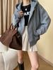 Sinnanxingshan Double Zipper Thick Velvet Hooded Sweater Jacket SN4723