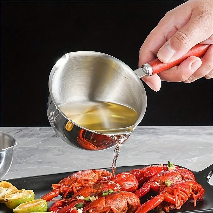 Stainless Steel Multi-Use Mini Pan For Oil, Milk, And Chocolate - Perfect For Heating, Melting, And Pouring - Ideal For Kitchen & Outdoor Camping