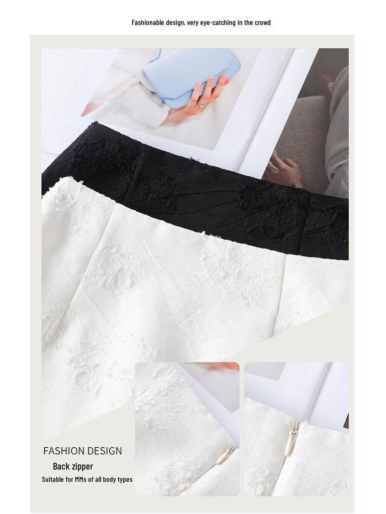 New 2026 Chinese Style Frog Button High-Waisted A-line Jacquard Skirt - Retro and Versatile for Women In Spring