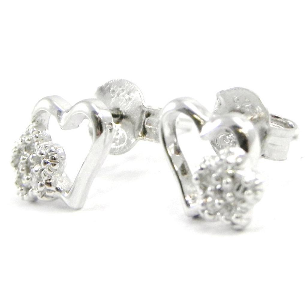 Les Trésors De Lily [I3625] - Silver 'Love' Earrings Silver White (rhodium Plated) - 10x8 Mm