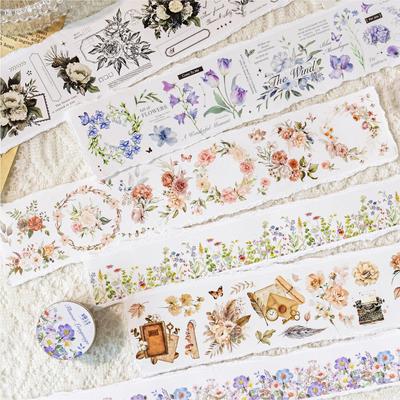 Herr. Papier, 8 Stile mit jeweils 200 cm mattem PET-Klebeband, DIY-Blumenaufkleber, handgefertigte Dekorationsmaterialien, Aufkleberband