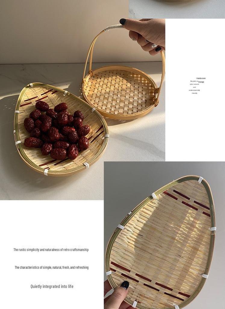 Bamboo Basket for Bread, Pastry, Fruit Storage - Ideal for Home, Restaurant, or Hotel Use