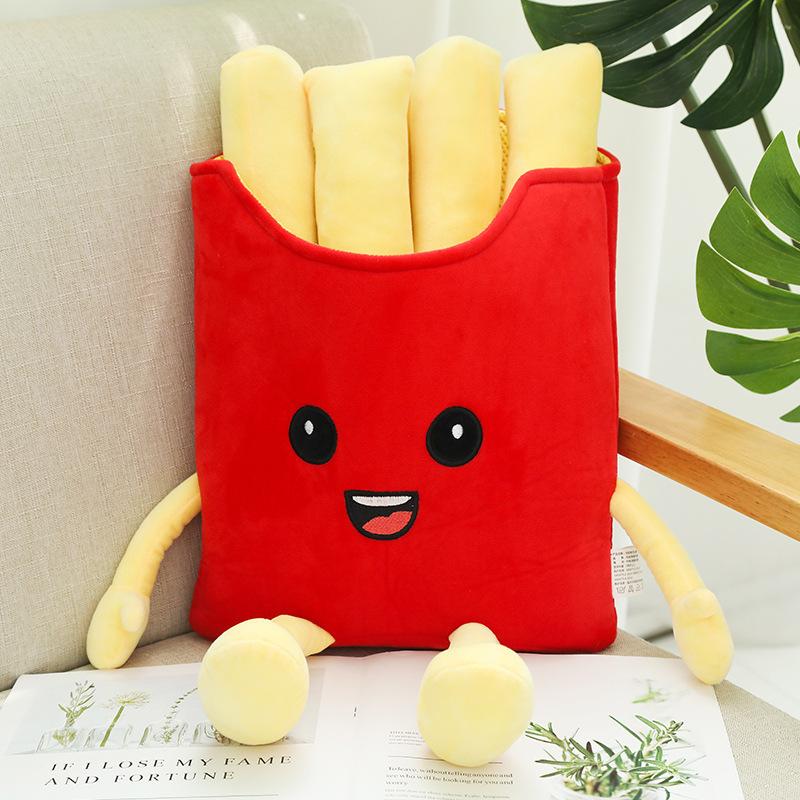 Chips Chicken Leg Fries Food Pillow Pizza Snack Plush Toy Bed Soft Doll Cusion Creactive Valentine'S Day Birthday Gift Plushie