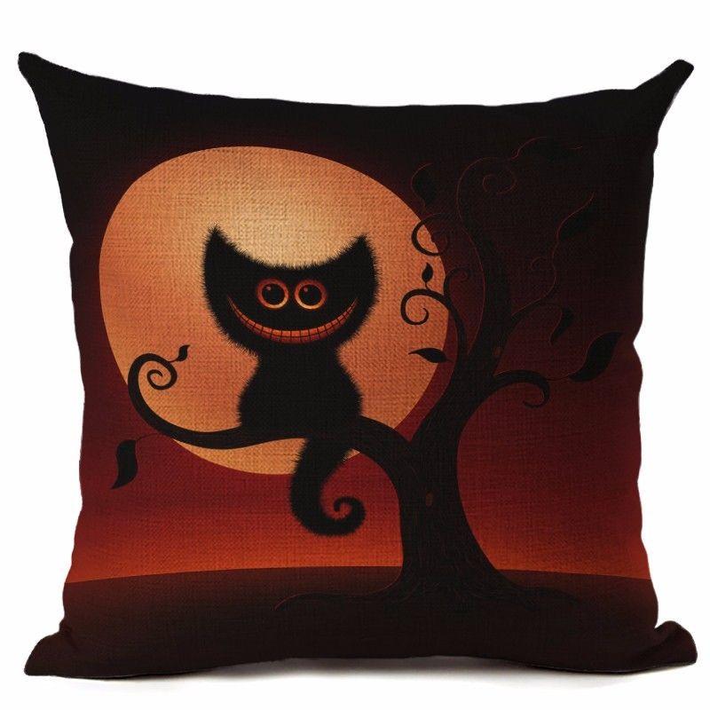 18" Cotton Halloween Linen Throw Pillow Case Cushion Cover Party Home Decor Sofa
