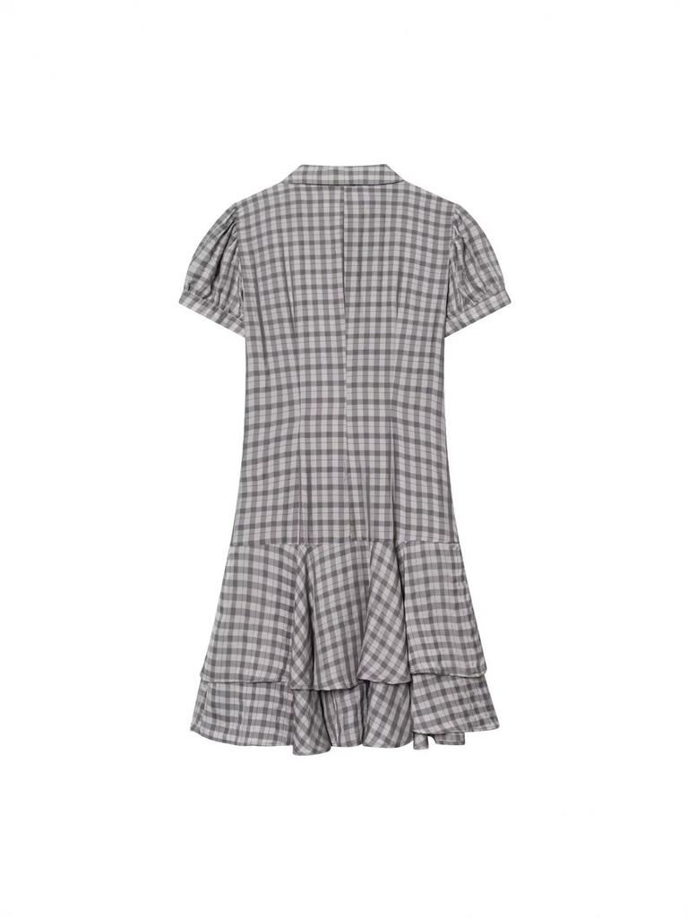 2025 Herbst/Winter Damen kariertes Lagenkleid - Akademischer Stil