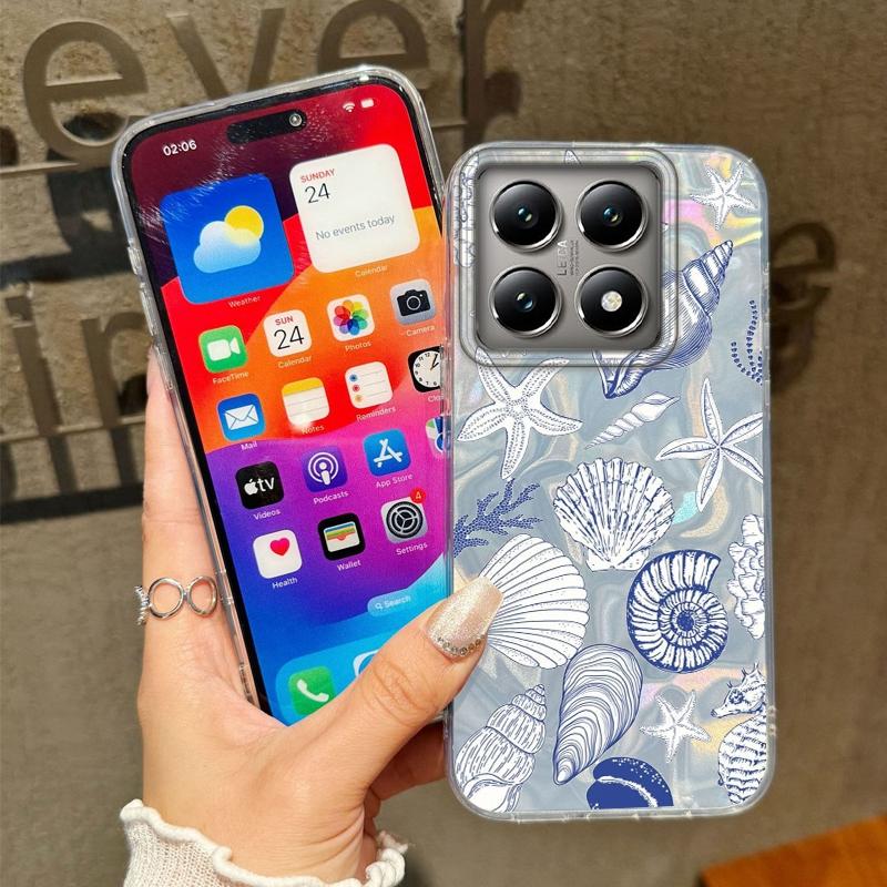 Summer Seashell Starfish Girls Case For Xiaomi 14T 13T Pro 14Tpro 11 Lite 5G NE Silicone Shockproof Water Texture Fundas Cover