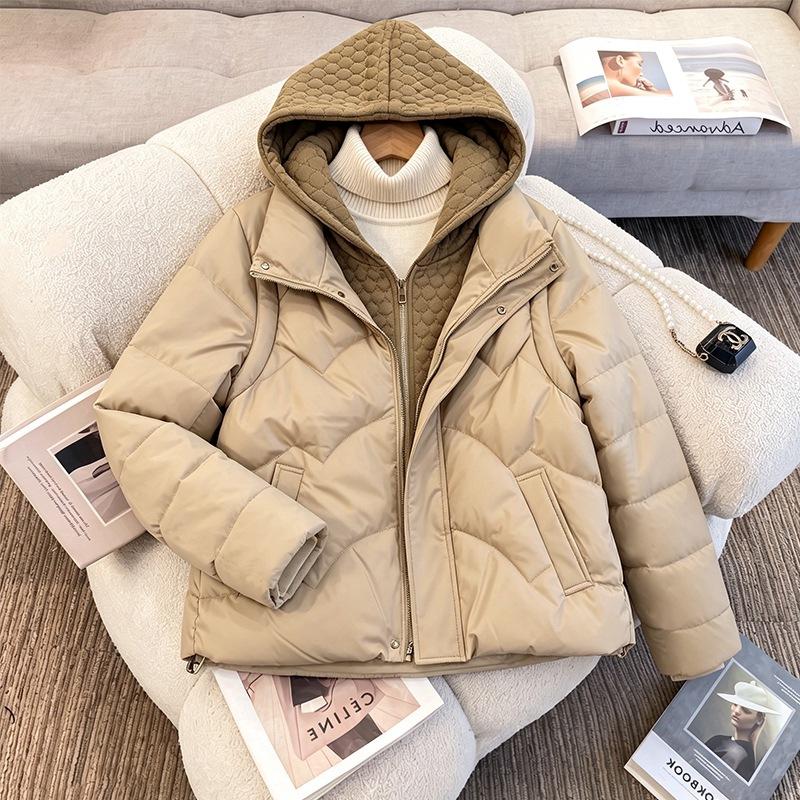 Winter new down padded clothes women's short removable thickened padded clothes fashion casual hooded padded jacket