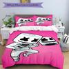 Marshmello Dj Cartoon Illustration Print 3Pcs Bedding Set,Duvet Cover with 2 Bedro,Pillowcase Home Birthday Gift