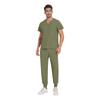 Soild Scrub Working Uniform Suit For Men's Cross V-Neck Short Sleeve Fun T-Shirts Workwear Tee With Pockets