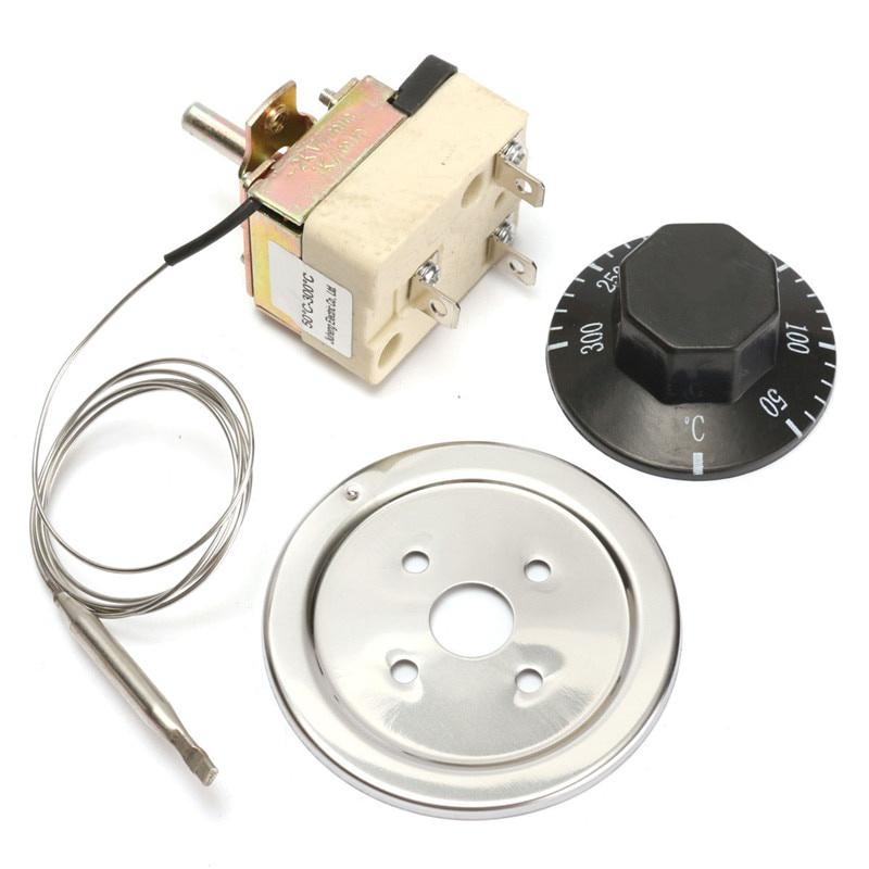 Thermostat AC 250V 16A 50-300/50-400 Degrees Celsius Knob Liquid Rising Temperature Controller NO NC for Electric Oven