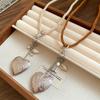 Fashion Shell Pendant Necklaces Women Heart Long Removable Keychain Sweater Chains Minimalist Design Daily Wear Gift Accessories
