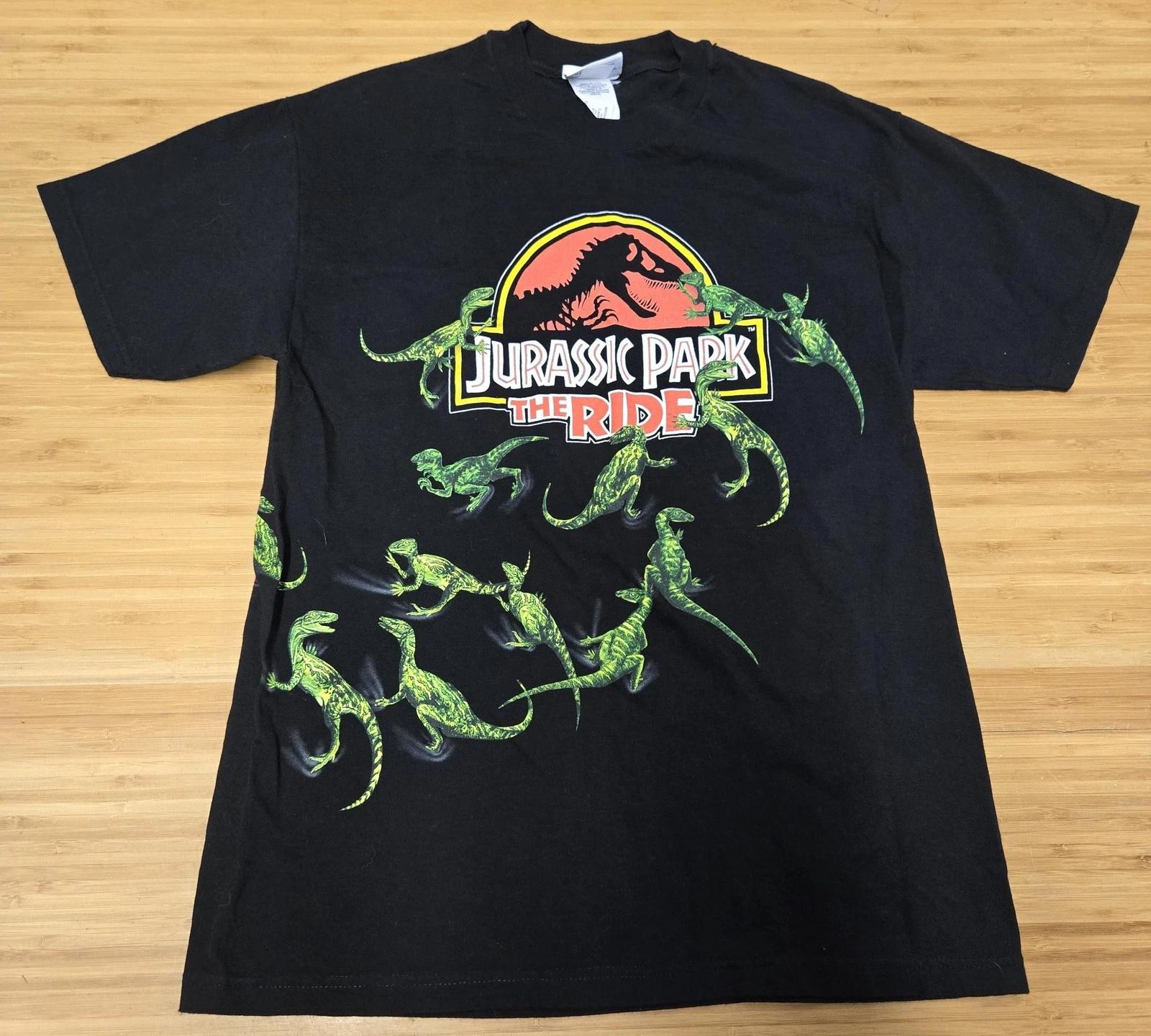 Vintage Jurassic Park The Ride Shirt Mens Medium Made USA Universal Studios 90s M