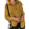 Spring Autumn Women's Denim Blouse Solid Lapel Long Sleeve Shirts Fashion Casual Office Lady Tops
