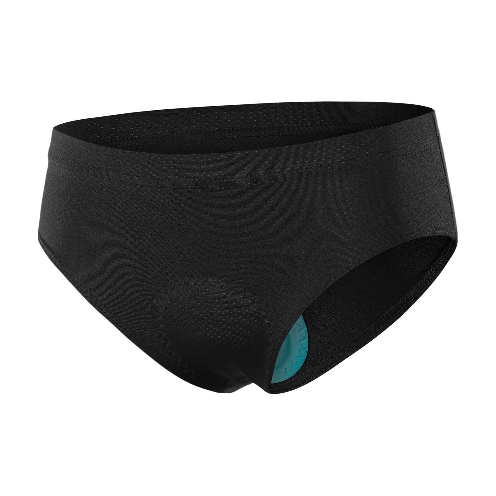 Igeteck Women's Black Padded Bike Underwear For Cycling Underwear Bike Riding Underwear Quick Dry Breathable Sports Underwear For