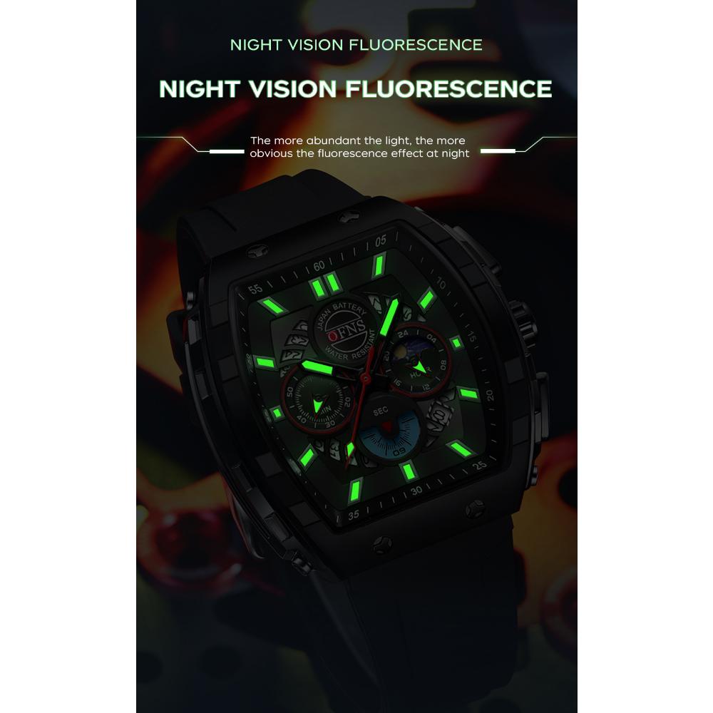 Fashion Student Quartz Watch Multi Functional Three Eye Six Pin Waterproof Luminous Calendar Men's Quartz Watch