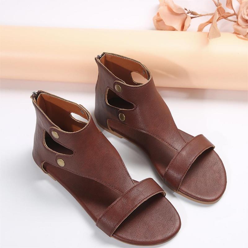 

Spring new flat sandals 43 тёмно-рыжий