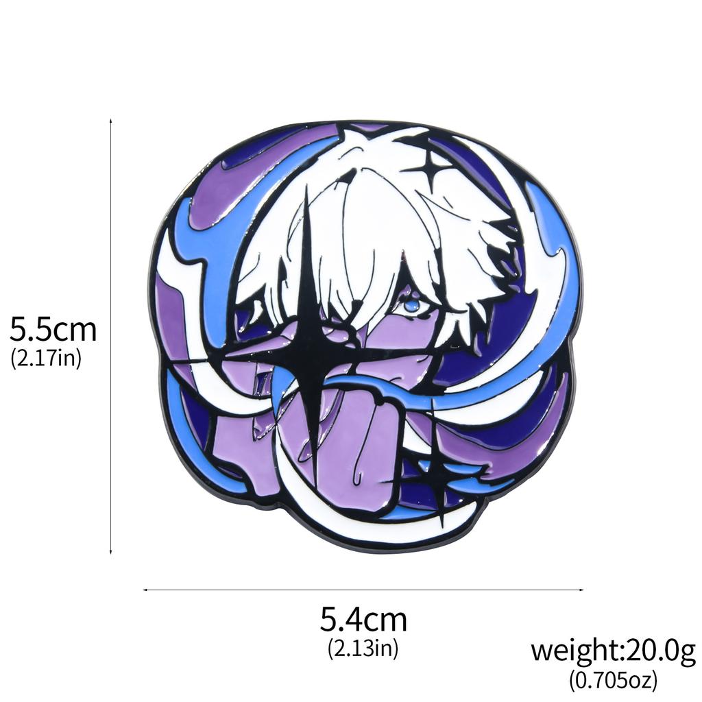 Cute Anime Props Satoru Gojo Brooches Inumaki Toge Metal Badge Emblem Pins Cosplay Pendants Figure Kids Toys Gifts