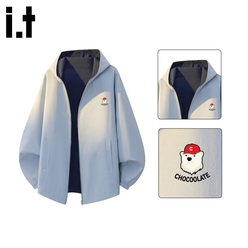 CHOCOOLATE Men's Contrast Hooded Print Jacket