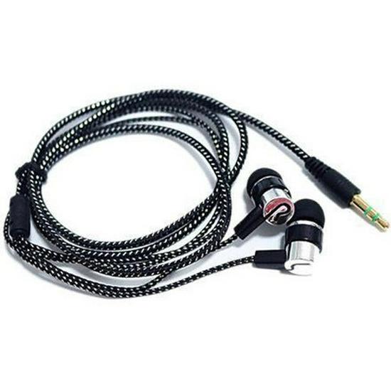 Geflochtene Heavy-Bass-In-Ear-Ohrhörer mit Stoffkabel