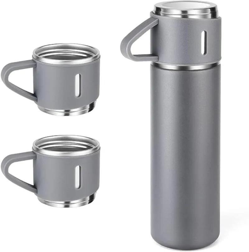500ml Doppelwandiger Edelstahl Vakuumisolierter Reisebecher Set für Wein, Bier, Kaffee, Business Wasserflasche