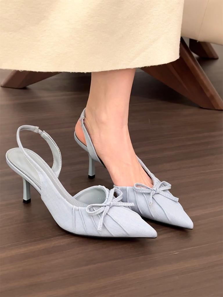 2025 New Summer High Heel Women Sandals Fashion Pointed Toe Singbacks Shoes Design Style Banquet Party Dress Sandalias Shoes