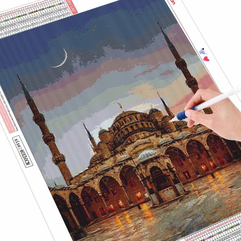 Full Square Round Diamond Painting Church Handicraft Cross Stitch Diamond Embroidery Landscape Needlework Handmade Gift