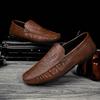 Mode Krokodilmuster Herren Freizeit Schuhe Stilvolle Handgefertigte Herren Slipper Echtes Leder Herren Slipper Bequeme Outdoor Schuhe