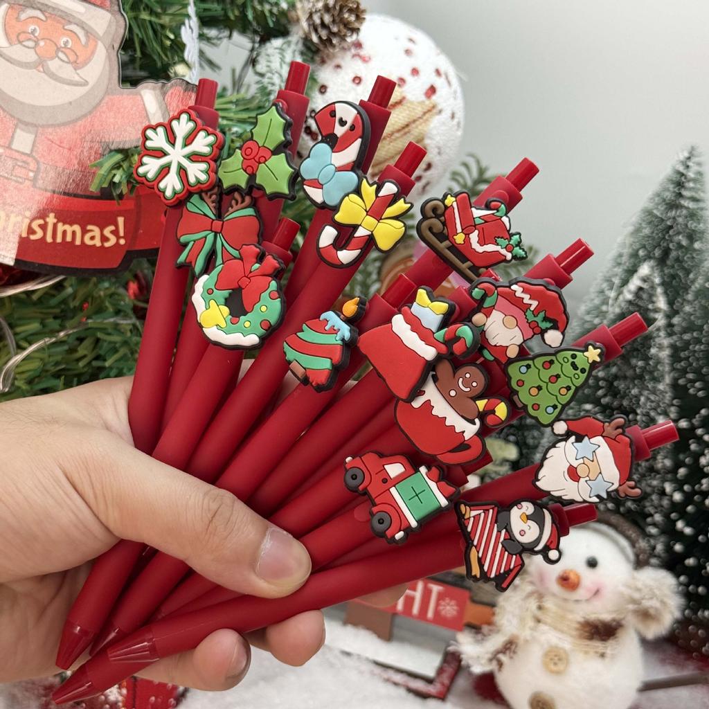 12Pcs Christmas Bulk Gift Neutral Pen for Christmas Xmas Party Favors Goodie Bags Stuffer Gifts Office Supplies Holiday Gift Novelty Stationery Teache