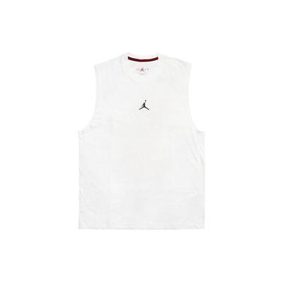 Letter Logo Velvet Print Crew Neck Heavyweight Basketball Training Sleeveless Tank Top Men Tops White DM1828-100