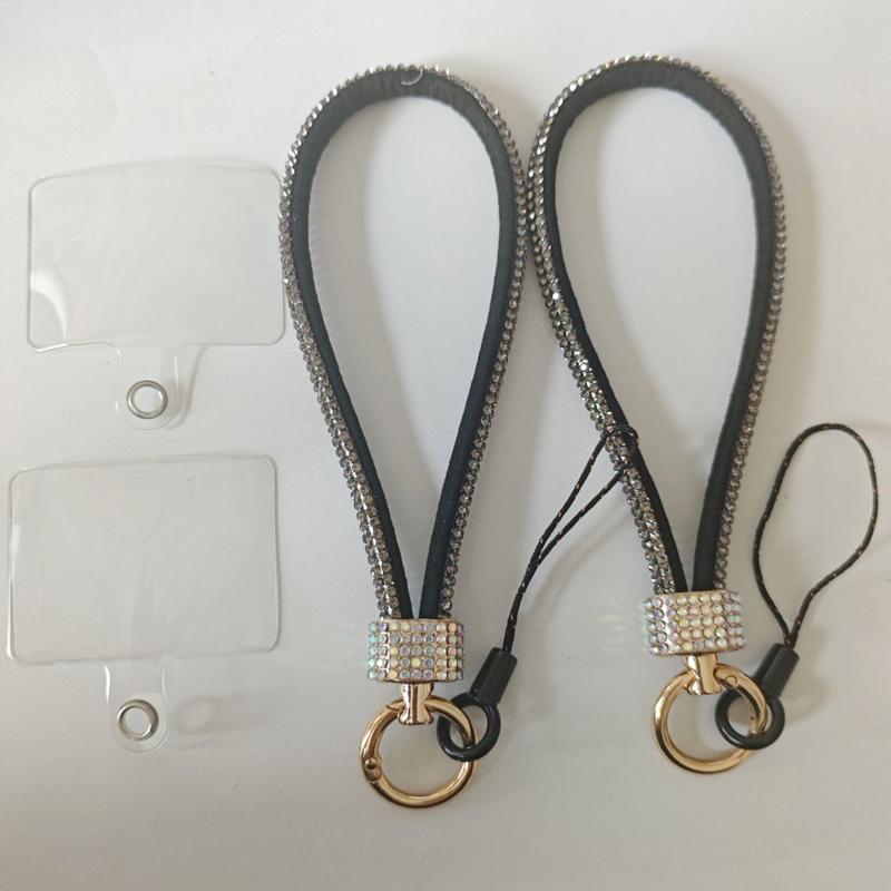 

Cellphone Lanyard Wrist Chain Luxurious Rhinestone Hanging Chain Short Rhinestone-encrusted Anti-lost Bracelet for Xiaomi iPhone Silicon