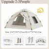 3-4 Double Automatic Pop-Up Tent with Fiberglass Poles Square Oxford Cloth Camping Shelter Quick Setup 3-Second Design