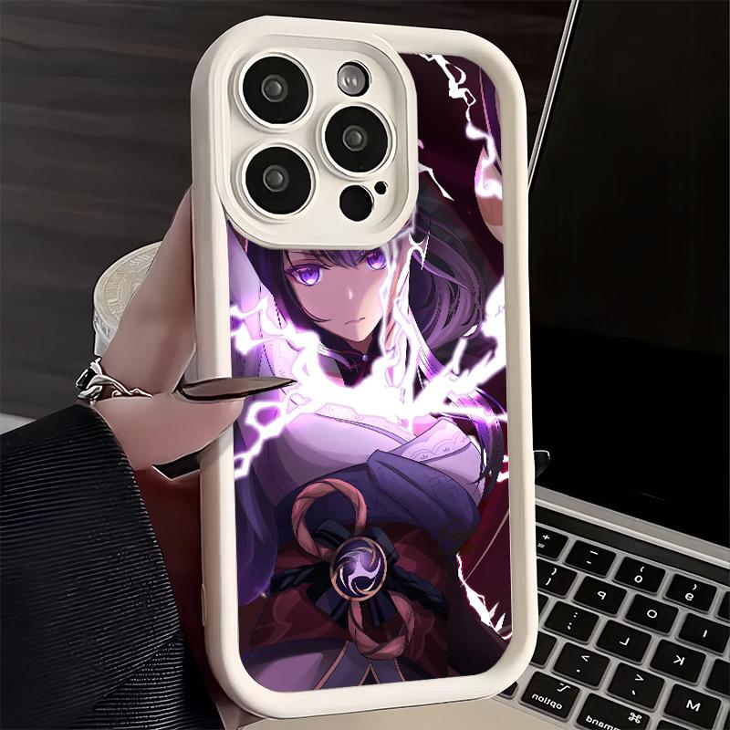 

Phone Case for iPhone 17 Air 16E 15 16 Pro Max Genshin Impact Raiden Shogun Cover 14 Plus 13 12 Mini Soft Shell Silicone Fundas iPhone 15 Plus
