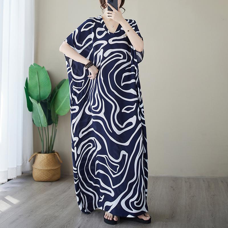 

DIMANAF 2023 Летнее платье-футболка больших размеров Женское летнее платье с принтом Летнее платье с принтом Винтажное шоу Тонкие повседневные платья Женское платье с V-образным вырезом